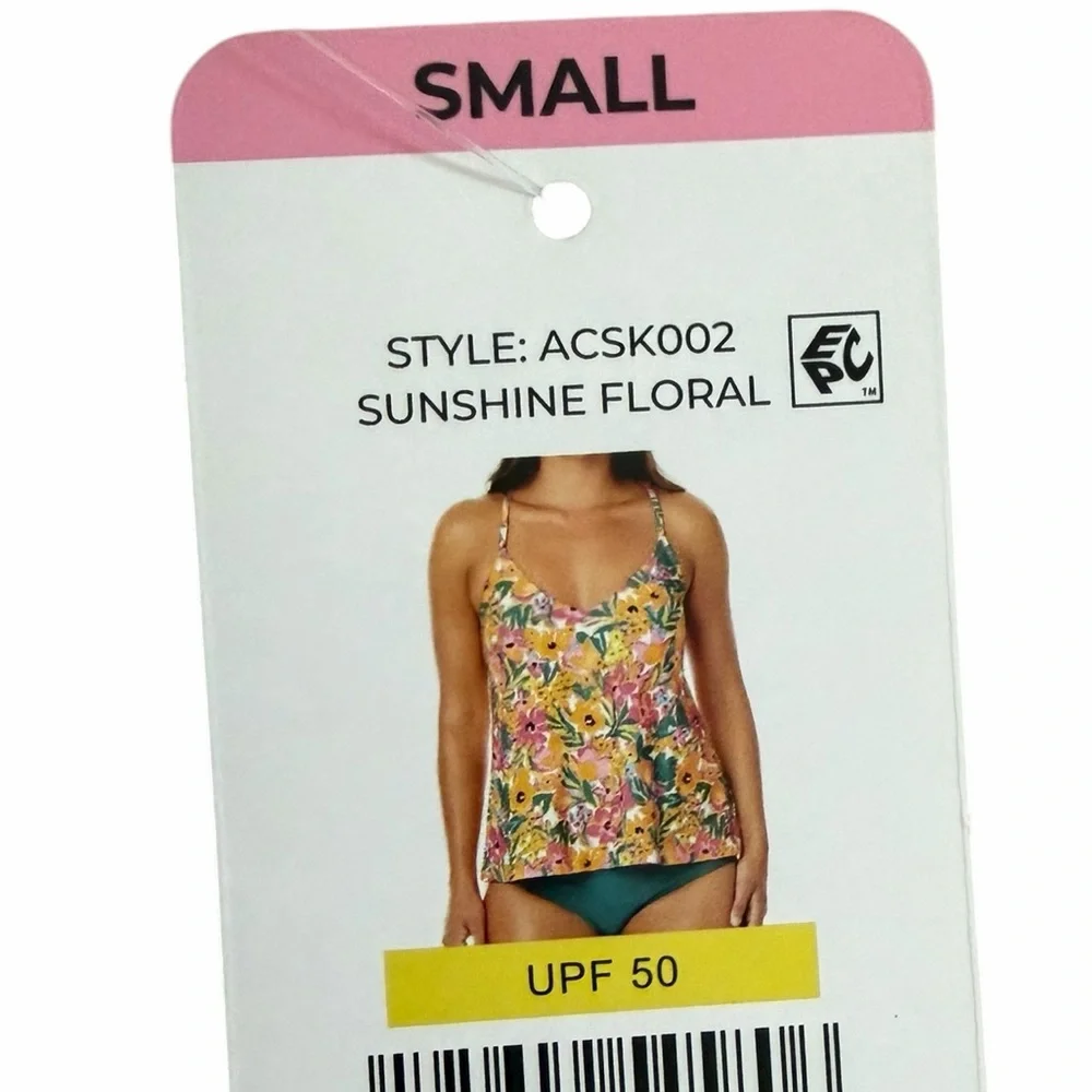 ANNE COLE 3 Piece Swim Bundle SUNSHINE FLORAL SIZE SMALL BIKINI TANKINI HI RISE - Picture 4 of 7